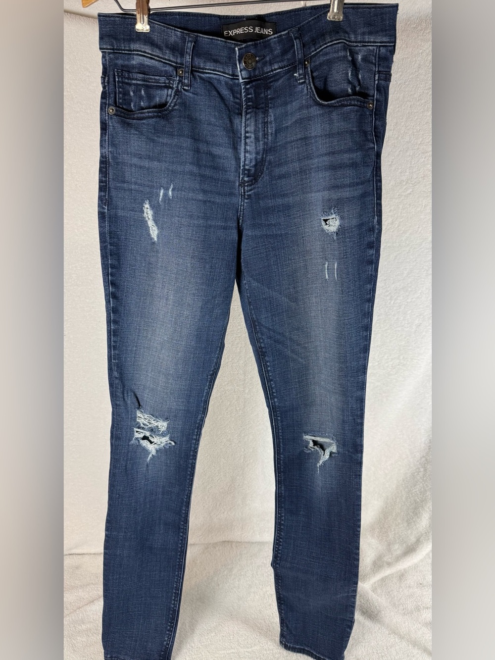 Express Women's high rise Distressed Skinny Jeans / leggings - size 10 Long